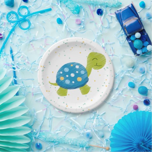 Blauwe schildpad Confetti Party Bord (Feest)