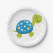 Blauwe schildpad Confetti Party Bord (Voorkant)