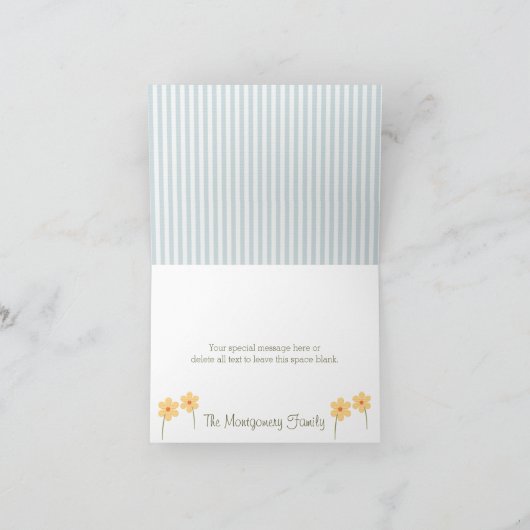 BLAUWE schildpad in luiers Baby shower Bedankt Opm (Binnen)