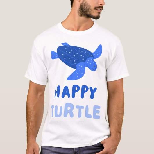 Blauwe Schildpad Milieu Aarde Sla Onze Planeet T-shirt (Voorkant)