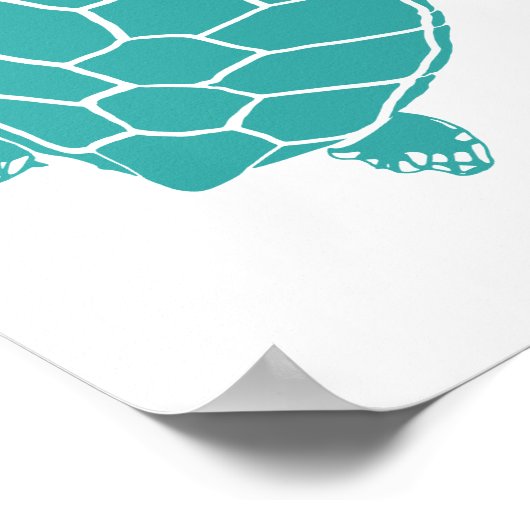 Blauwe schildpad poster (Hoek)