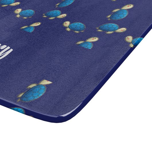 blauwe schildpad snijplank (Hoek)