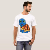 Blauwe schildpad sticker t-shirt (Voorkant volledig)