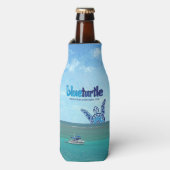 Blauwe schildpad trawler flesjeskoeler (Fles Voorkant)