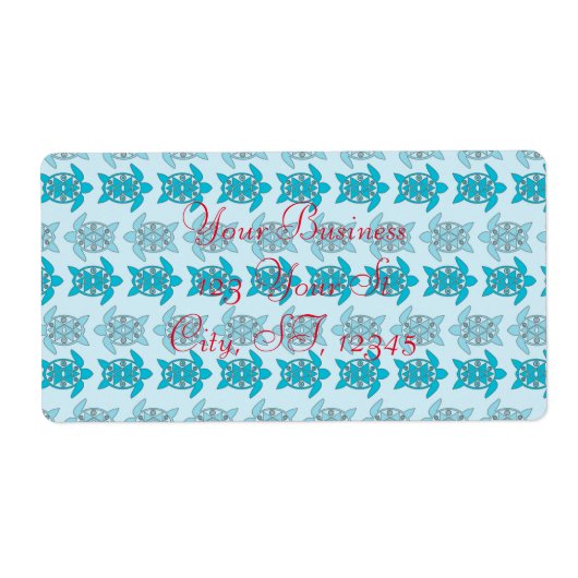 Blauwe schildpadden die Thunder_Cove zwemmen Etiket (Voorkant)