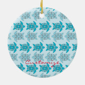 Blauwe schildpadden die Thunder_Cove zwemmen Keramisch Ornament (Achterkant)