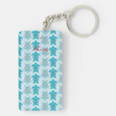 Blauwe schildpadden die Thunder_Cove zwemmen Sleutelhanger (achterkant)