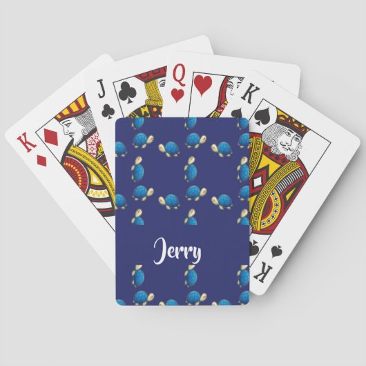 blauwe schildpadden pokerkaarten (Achterkant)