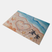 Blauwe schildpaddestoel Mat, Ocean Doormat Deurmat (Schuin)