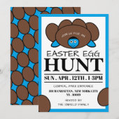 Blauwe schildpadeieren, paaseieren aankondiging (Voorkant / Achterkant)