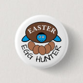 Blauwe schildpadeieren, paaseieren jager ronde button 3,2 cm (Voorkant)