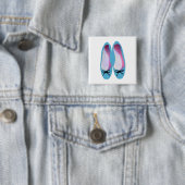 Blauwe schoenen vierkante button 5,1 cm (In situ)