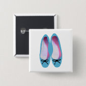 Blauwe schoenen vierkante button 5,1 cm (Voorkant /achterkant)
