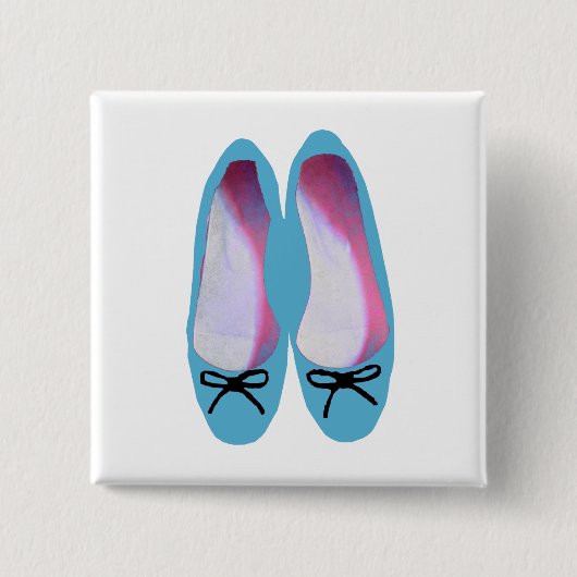 Blauwe schoenen vierkante button 5,1 cm (Voorkant)