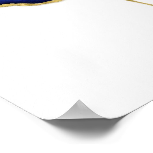 Blauwe schoft en gouden drifkunst poster (Hoek)