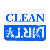 Blauwe Schone en Vuile Vaatwasser Magneet (Horizontaal)