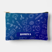 Blauwe School elementen Potlood hoesje/tas Etui (Voorkant)