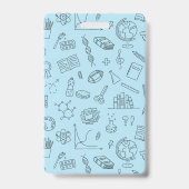 Blauwe School Iconen Homeschool Educator ID Badge (Achterkant)