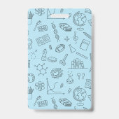 Blauwe School Iconen Homeschool Student ID Badge (Achterkant)