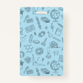 Blauwe School Iconen Homeschool Student ID Badge (Achterkant)