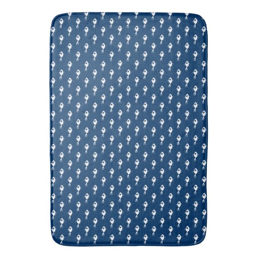Blauwe School of Fish Pattern Bath Mat (Voorkant Verticaal)