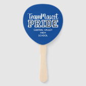 Blauwe school Pride Mascot Naam Handje Fan Handwaaier (Voorkant)