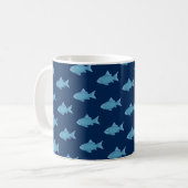 Blauwe school vissen koffiemok (Voorkant links)