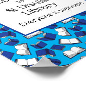 Blauwe schoolboeken Welkom in onze bibliotheek Poster (Hoek)