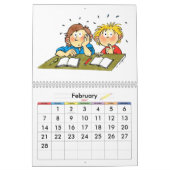 Blauwe schooljaar kalender voor kinderen (Feb 2027)