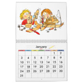 Blauwe schooljaar kalender voor kinderen (Jan 2027)