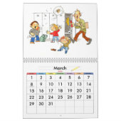 Blauwe schooljaar kalender voor kinderen (Mar 2026)