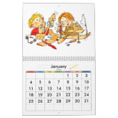Blauwe schooljaar kalender voor kinderen (Jan 2026)