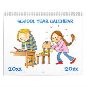 Blauwe schooljaar kalender voor kinderen (Hoes)