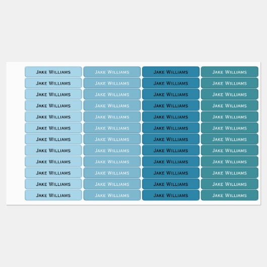Blauwe schoolkledinglabels voor kinderen labels (Vel)