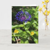 Blauwe schoonheid kaart (Gele Bloem)