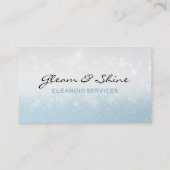 Blauwe schoonmaakster tot uw dienst Blond haar Visitekaartje (Achterkant)