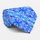 Blauwe schoppen stropdas (Opgerold)