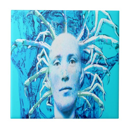 Blauwe Schorpioen Tegeltje (Voorkant)