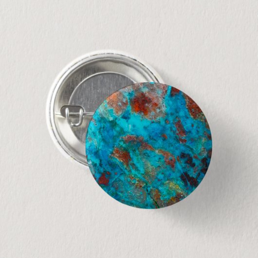 Blauwe schotkiet ronde button 3,2 cm (Voorkant /achterkant)