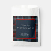 blauwe schotse country bruiloft bedankzakje (Voorkant)