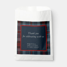 blauwe schotse country bruiloft bedankzakje
