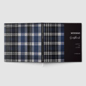 Blauwe Schotse Tartan bruiloft Gastenboek (Volledig)