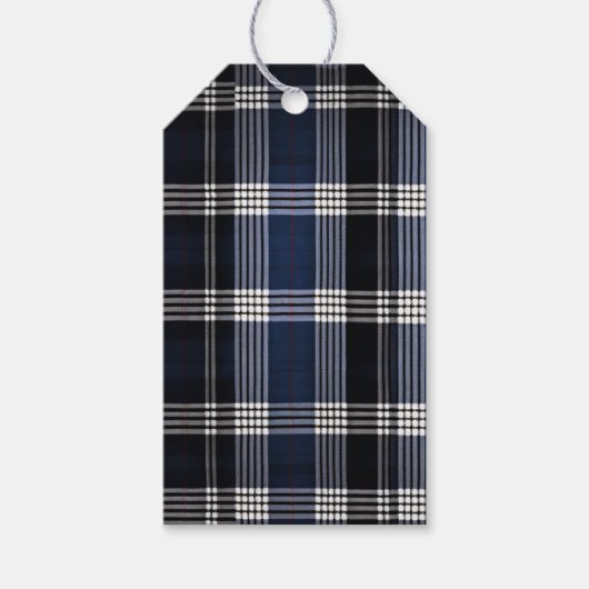 Blauwe Schotse Tartan bruiloft gunst Cadeaulabel (Voorkant)