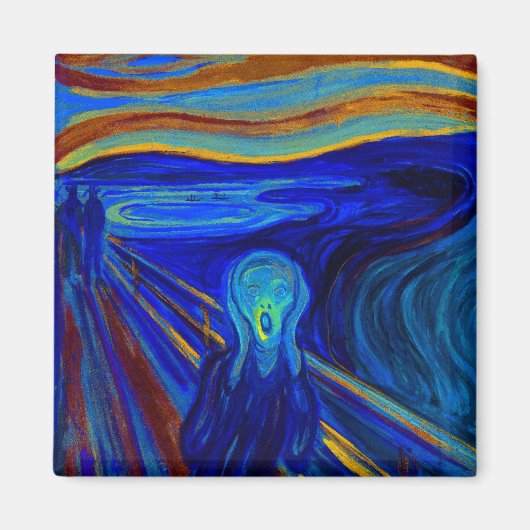 Blauwe Schreeuwmagneet Magneet (Voorkant)