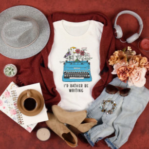 Blauwe  schrijfmachine die ik eerder zou schrijven t-shirt