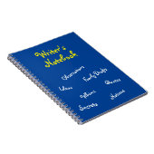 Blauwe schrijverlaptop notitieboek (Rechterzijde)