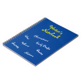 Blauwe schrijverlaptop notitieboek (Linkerzijde)