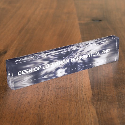 Blauwe Sci-Fi Professional Naambordje (Zijkant)