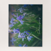 Blauwe scilla bloemen in de voorjaarstuin legpuzzel (Verticaal)