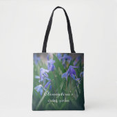 Blauwe scilla bloemen in de voorjaarstuin tote bag (Voorkant)